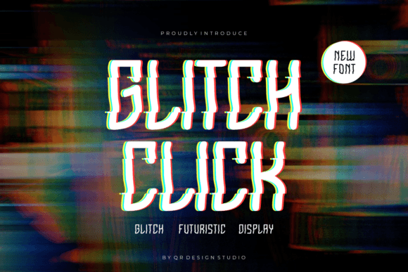 Glitch Click Display Font for Handmade Creators
